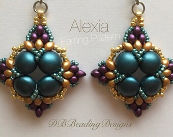Patrón de aretes con cuentas Alexia
