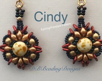 Patrón Cindy Aretes con cuentas, pdf, Tutorial de cuentas