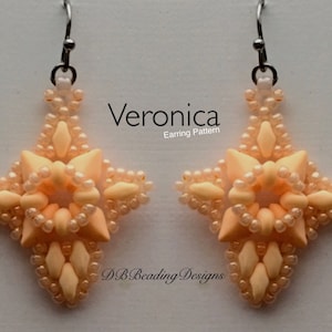 Veronica Beaded Earrings Pattern, PDF, DBBeadingDesigns, Beading Tutorial