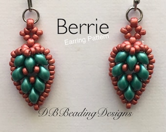 Patrón de pendientes con cuentas Berrie, pdf, Tutorial de cuentas