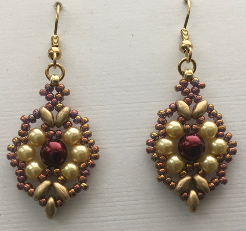 Gwendolyn Beaded Earrings Pattern Pdf Beaded Tutorial Etsy