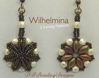 Wilhelmina Beaded Earrings Pattern, PDF, Beading Tutorial