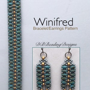 Winifred Beading Bracelet/Earrings Pattern, PDF, Beading Tutorial, DBBeadingDesigns, Easy Jewelry Pattern