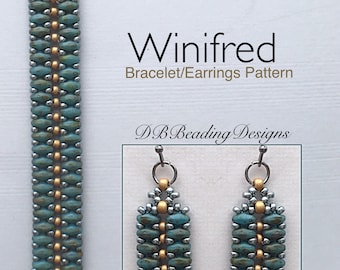 Winifred Beading Bracelet/Earrings Pattern, PDF, Beading Tutorial, DBBeadingDesigns, Easy Jewelry Pattern