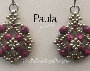 Paula Beaded Earrings Pattern, PDF, BEADING TUTORIAL