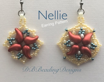 Nellie Beaded Earrings Pattern, pdf