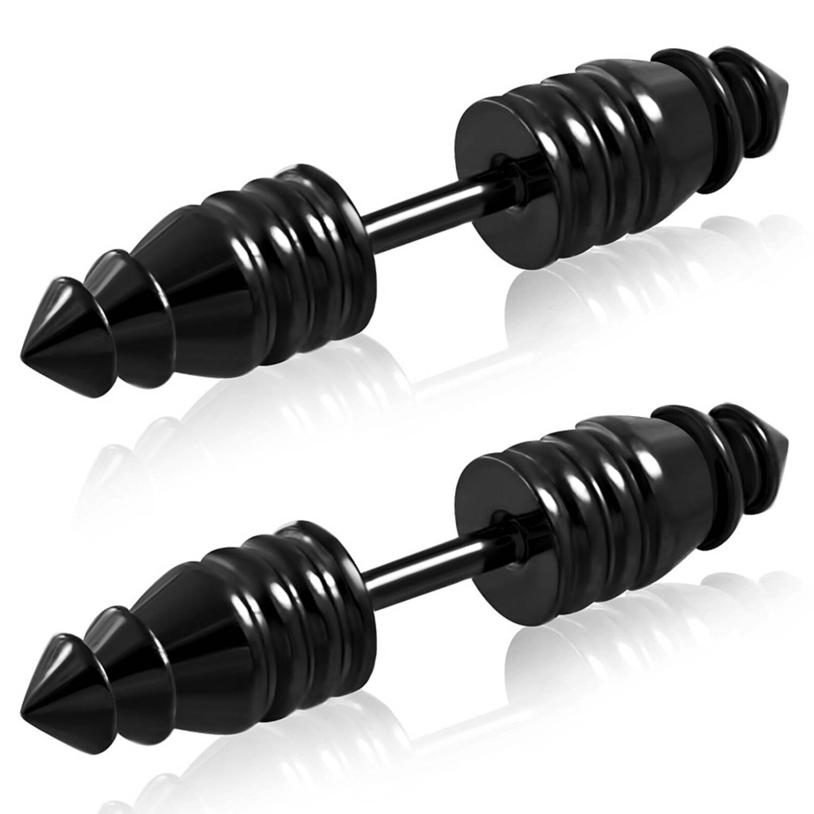 Fake Plug Earrings / Cone Spike Fake Gauge Earrings / Faux Etsy