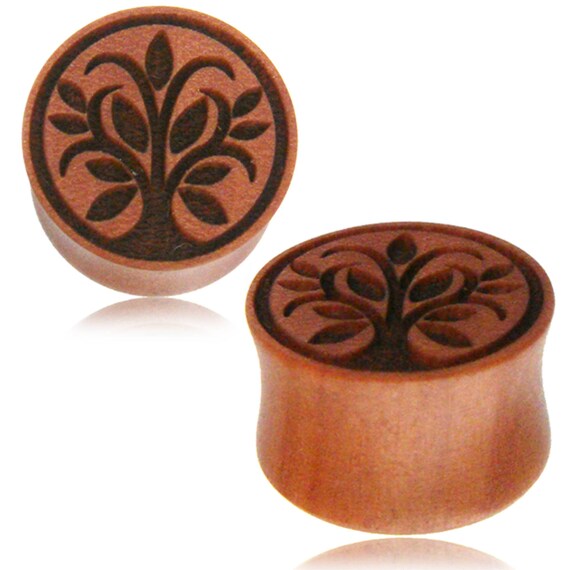Organic Wood Ear Plugs Sawo Wood Ear Plugs Tree Of Life Etsy