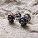 Fake Plug Earrings / Rose Flower Fake Gauge Earrings / Faux Rose Gauges Earrings / Fake Ear Plugs / Stainless Steel Post Earrings Pair 