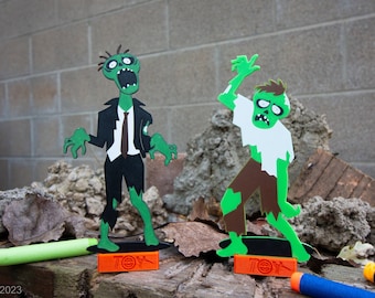 Zombie Targets (Set of Two) for use with Foam Dart Guns, Gel Blasters, Airsoft Target, rubber band gun, foam dart target
