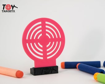 Target Game (Set of 4 Plastic 3" Targets) for use with Foam Dart Guns, Airsoft Target, rubber band gun, foam dart target