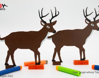 White Tail Buck Deer Targets (Set of Two) for use with Foam Dart Guns, Gel Blasters, Airsoft Target, rubber band gun, foam dart target