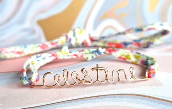 Bracelet enfant liberty personnalisable avec le prénom, cadeau naissance, anniversaire.. en Gold Filled OR rosé ou OR 14 carats