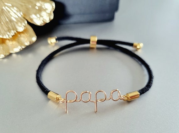 Bracelet personnalisable prénom homme en gold filled 14 carats, offrez ce bijou unique pour la fête des pères, anniversaire...