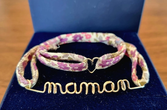 Bracelet Liberty maman + un bracelet Liberty coeur enfant, cadeau naissance, baptême, anniversaire...