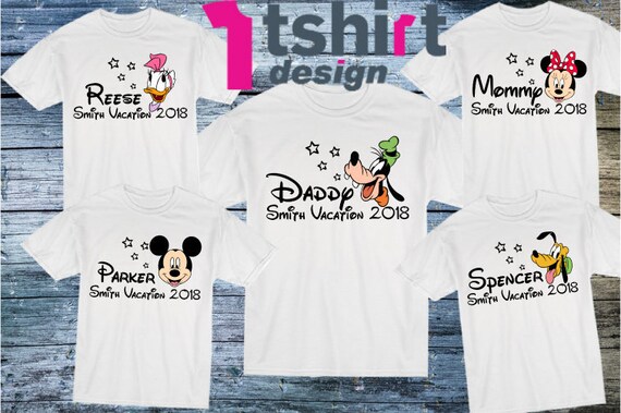 personalised family disney t shirts