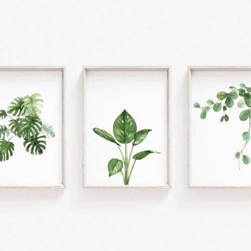 Digital Printables Tropical Leaf Print Set of 3 Prints - Etsy
