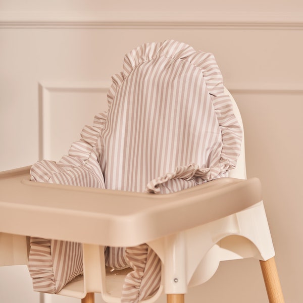 Dove Stripe Cushion Cover | Ikea Antilop cushion cover | cushion cover for highchair | high chair cushion cover | Ikea high chair |