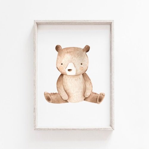 Watercolour Nursery Bear Print Nursery Art Animal Prints Etsy