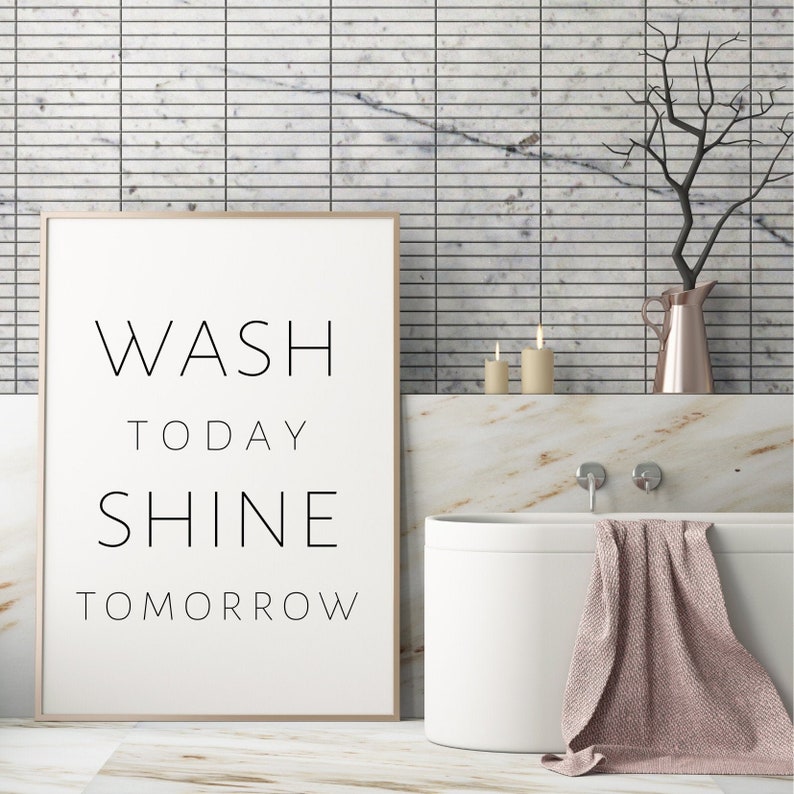 Bathroom Print Bathroom Wall Art Home Prints Wash Today Etsy