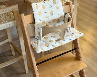 Stokke Tripp Trapp Highchair Cushion | Waterproof Lemon Print, 2-in-1 Design