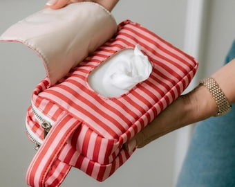 Raspberry Ripple Wipe Pouch | Waterproof & Wipeable Organisation Pouch