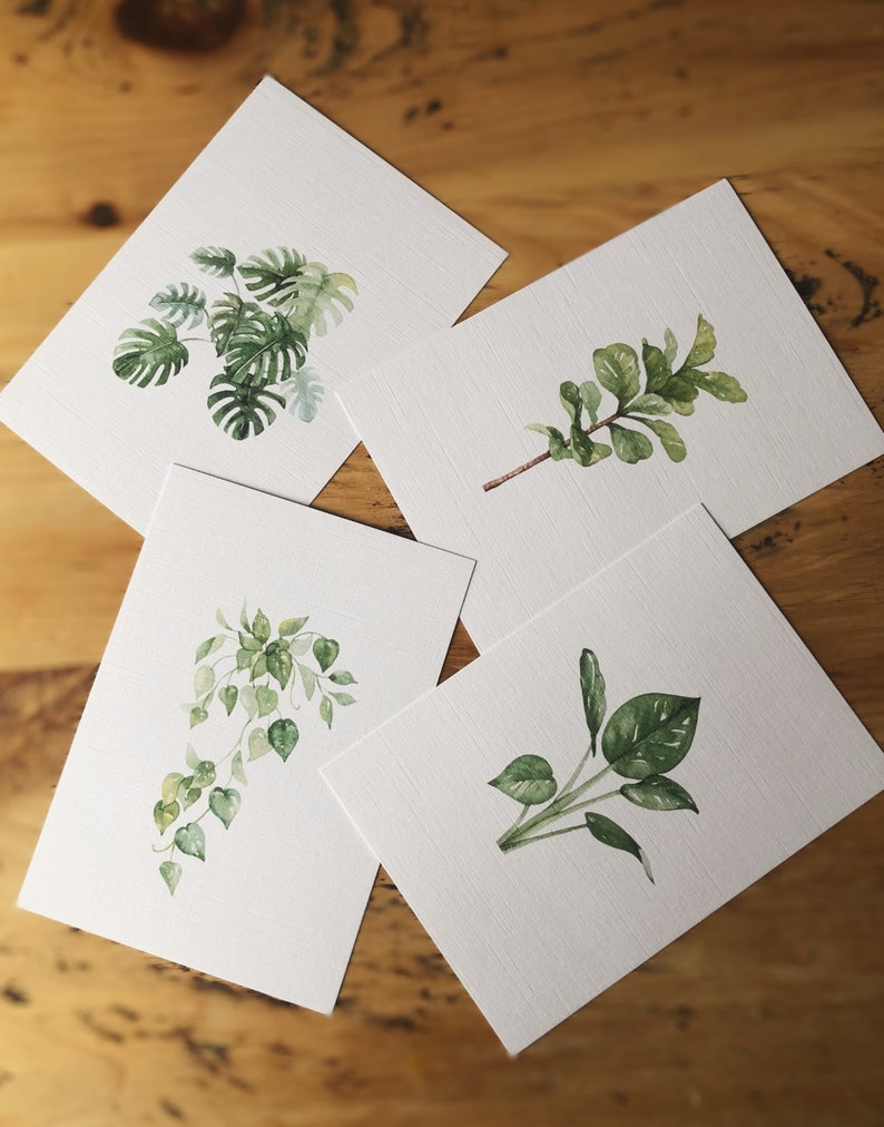 Set of 4 Watercolour Plant Prints Kitchen Prints Herb Etsy UK