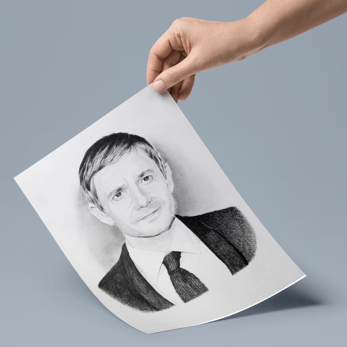 Martin Freeman Portrait Drawing Photo to Sketch Pencil Etsy
