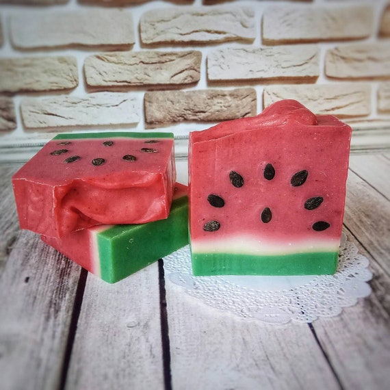 Natuurlijke bar watermeloen in luxe zeep voor | Etsy