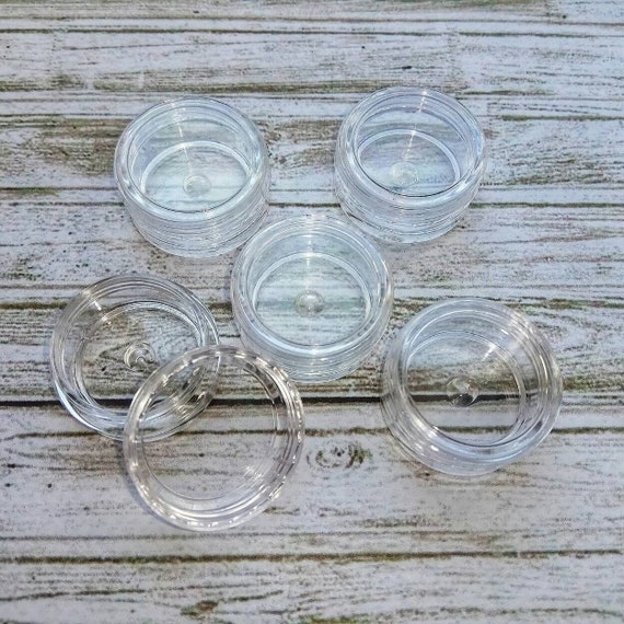 Lip Balm Containers 12 Pieces Mini Clear Plastic Jars for Makeup