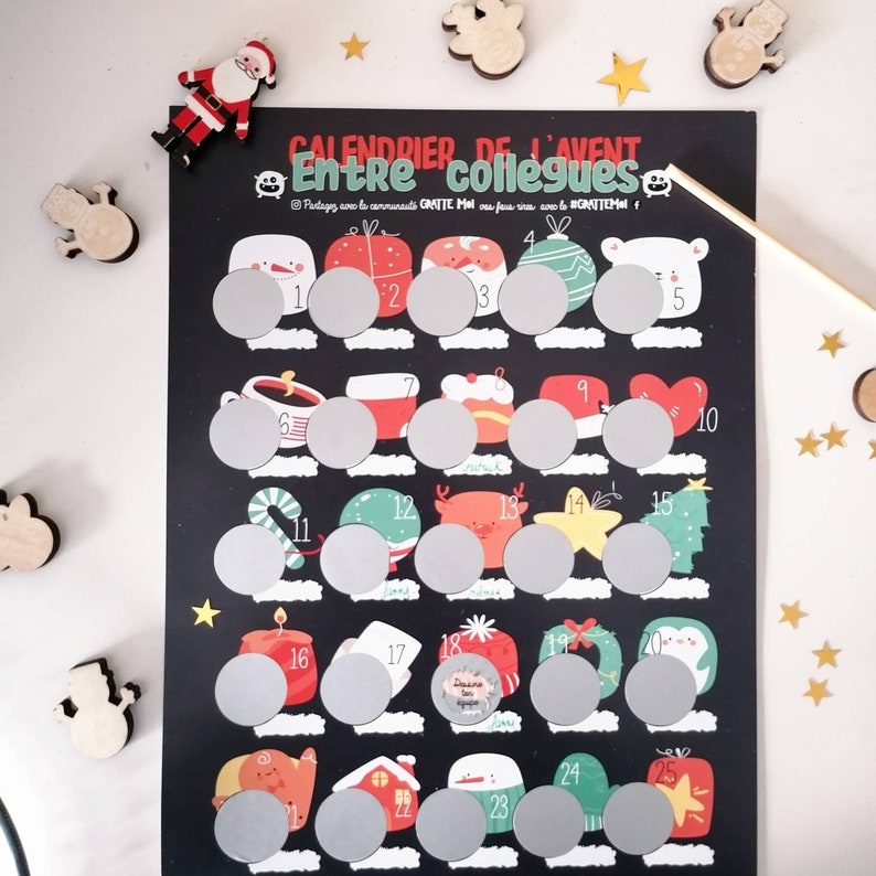 Calendrier de l'avent ENTRE COLLÈGUES 25 défis et | Etsy