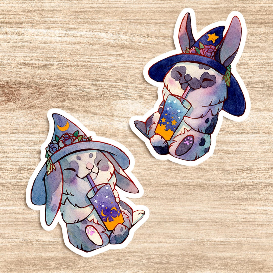 Singer Rabbit Mac Sticker Witch Bubble Tea Rabbits Vynil Stickers - Etsy