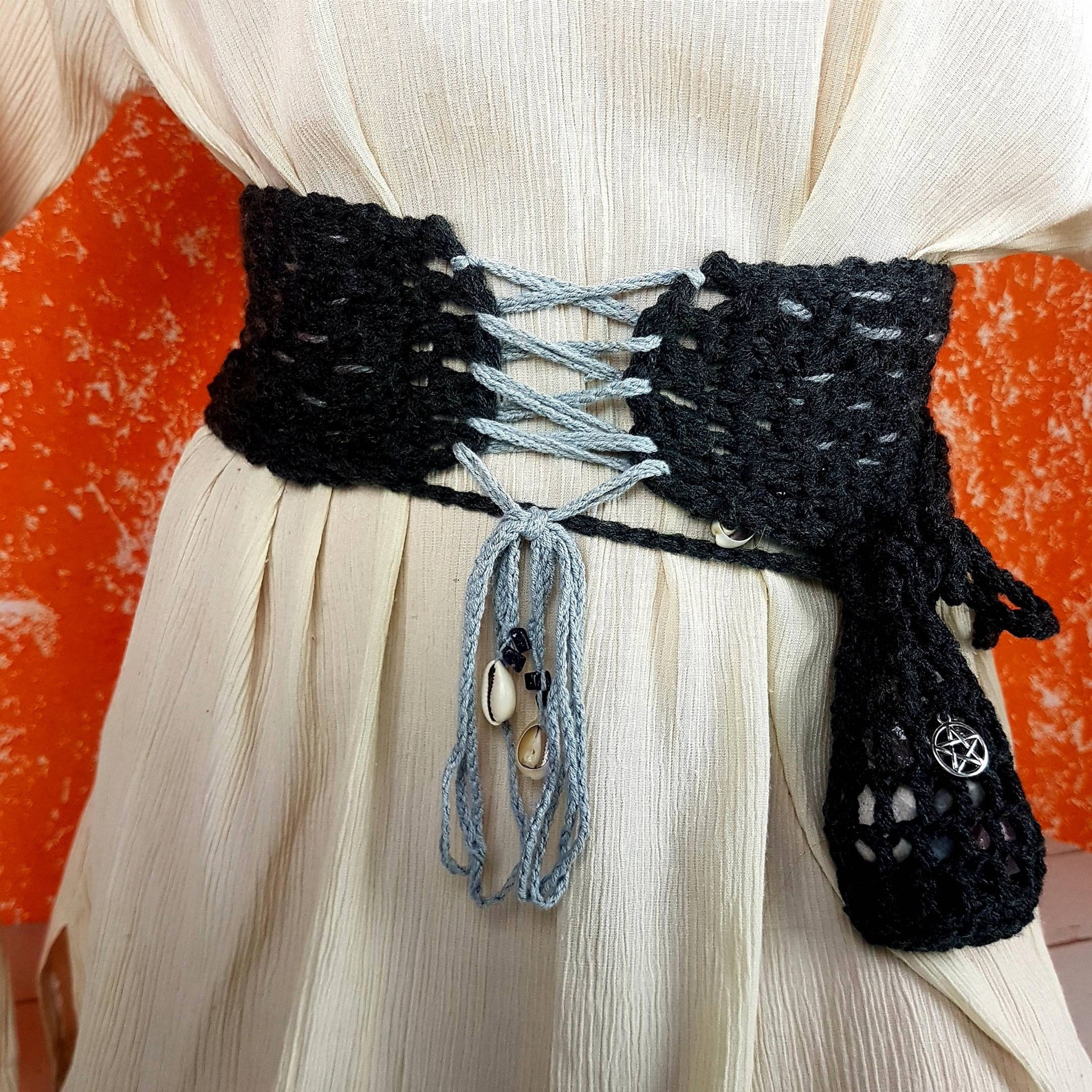 Crochet Pouch Necklace Mini Crochet Bag Necklace Stone Etsy España