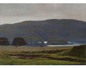 Original 1900s Antique Landscape, Harald Foss, Pastoral Scene In Virkland, Denmark, Oil Painting