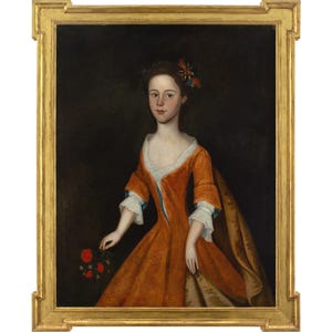 Mid-18th-Century English School, Portrait Of A Girl With A Posy