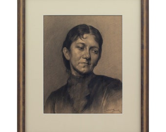 Antique Drawing, Julius Mante (Attributed), Portrait Of A Lady