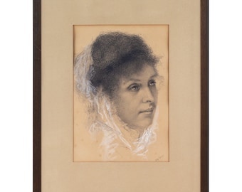 Vintage Drawing, Willy Thiriar, Head Study Of A Woman