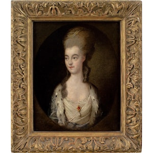 Thomas Gainsborough (Follower), Portrait Of Miss Sparrow, Antique Fine Art
