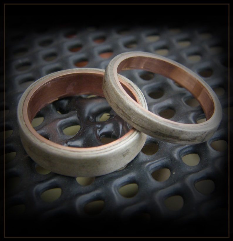 wooden Copper grey polished ring- hand made