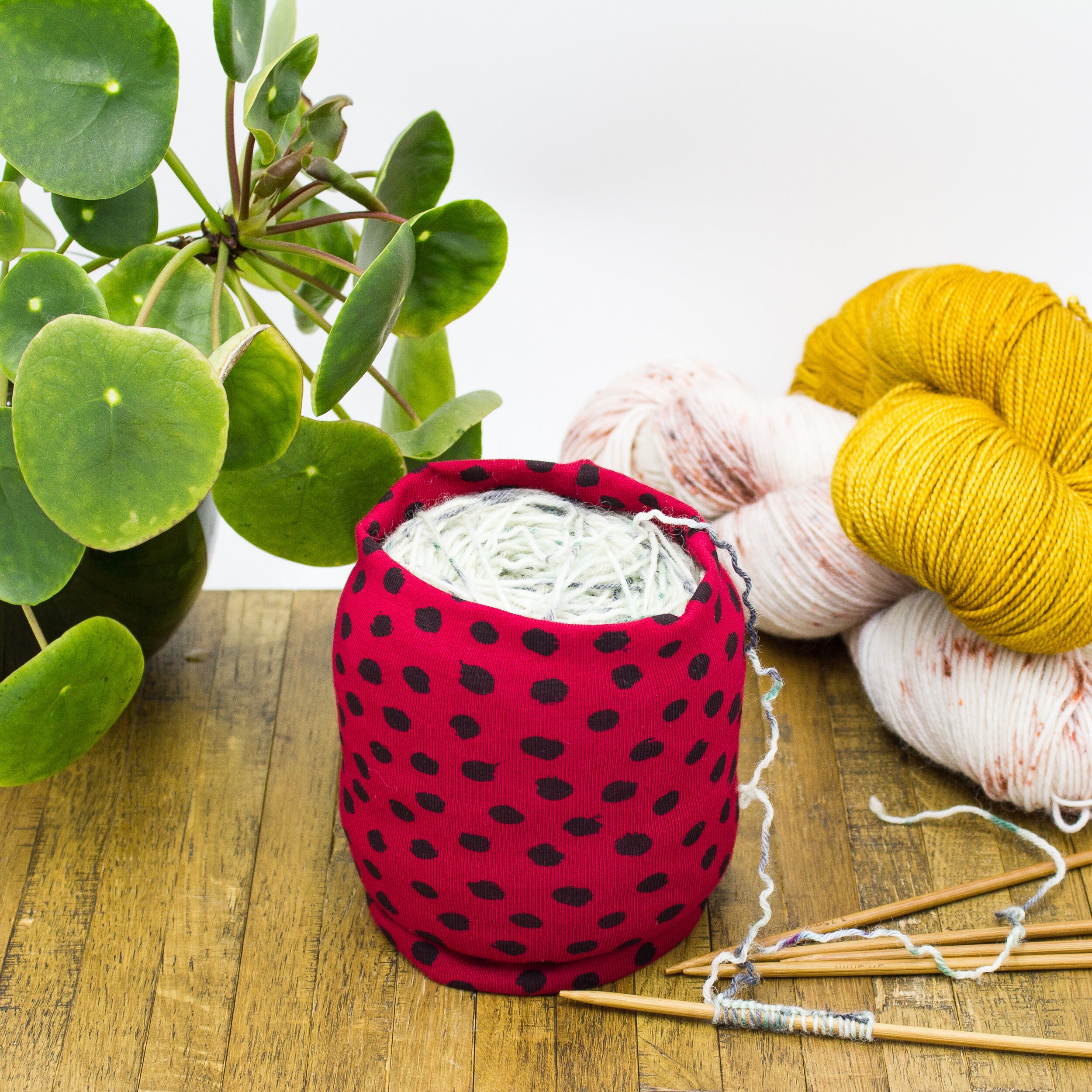 Yarn Cake Cozy Christmas Red Yarn Cozy Fabric Yarn Bowl Etsy