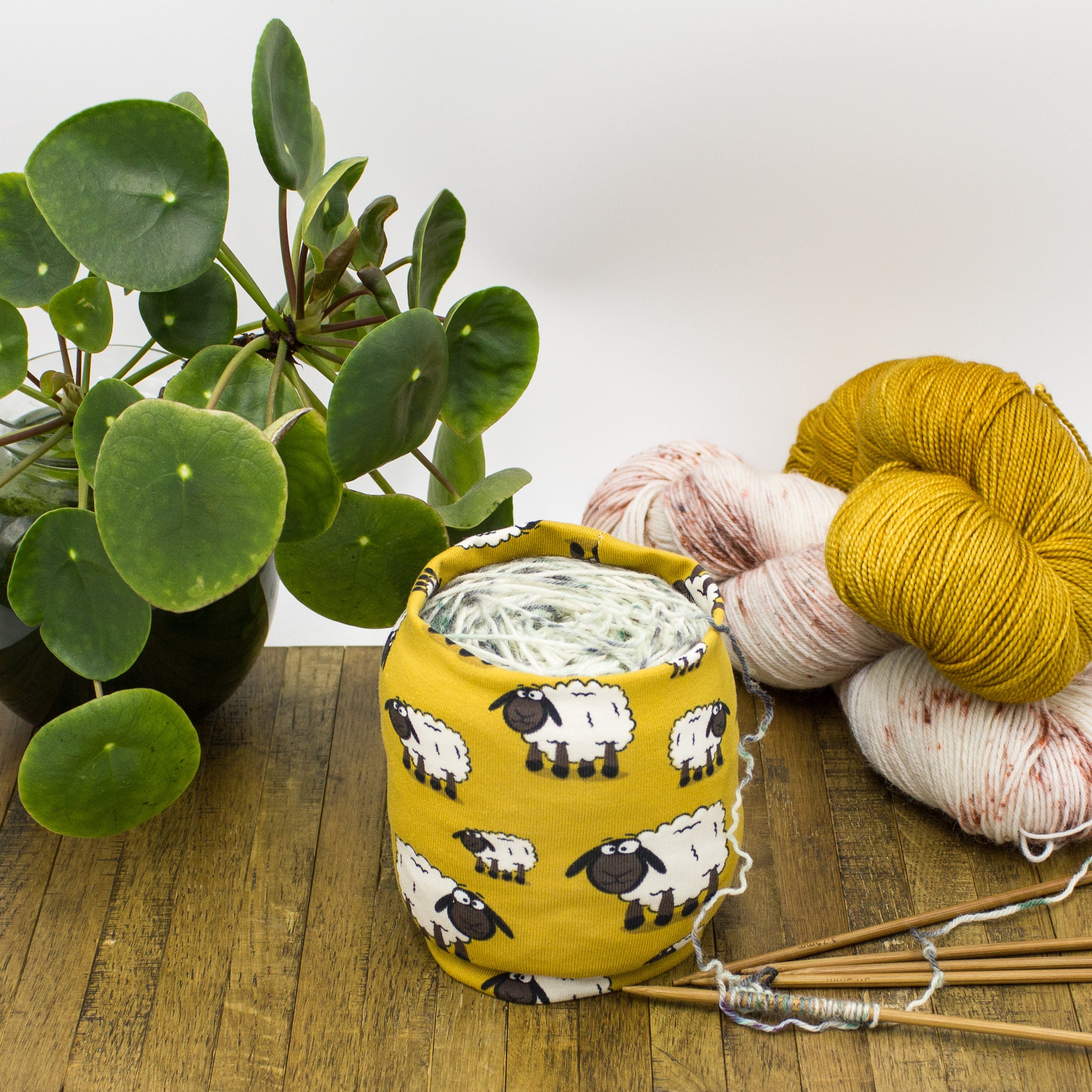 Yarn Cake Cozy Yarn Cozy With Sheep Fabric Yarn Bowl Yarn Etsy