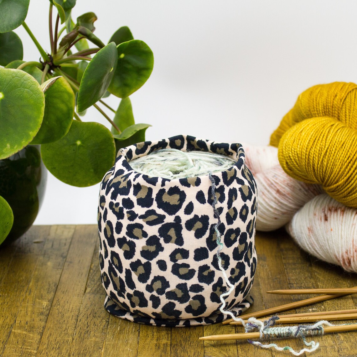 Yarn Cake Cozy Leopard Print Yarn Cozy Fabric Yarn Bowl Etsy