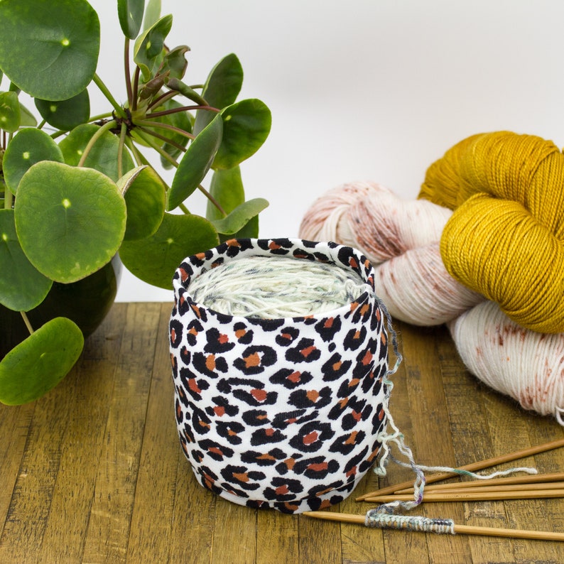 Fabric Knitting Bowl Leopard Yarn Ball Cozy Cloth Yarn Bowl Etsy