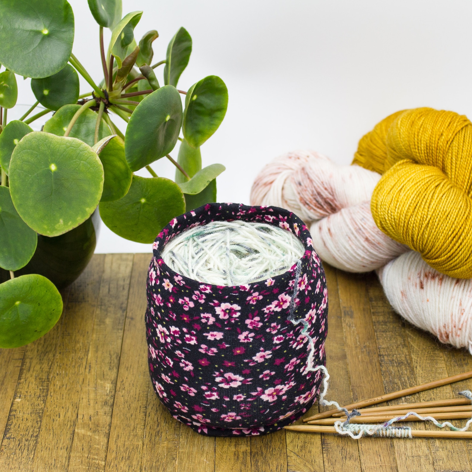 Yarn Cake Cozy Floral Yarn Cozy Fabric Yarn Bowl Yarn Etsy