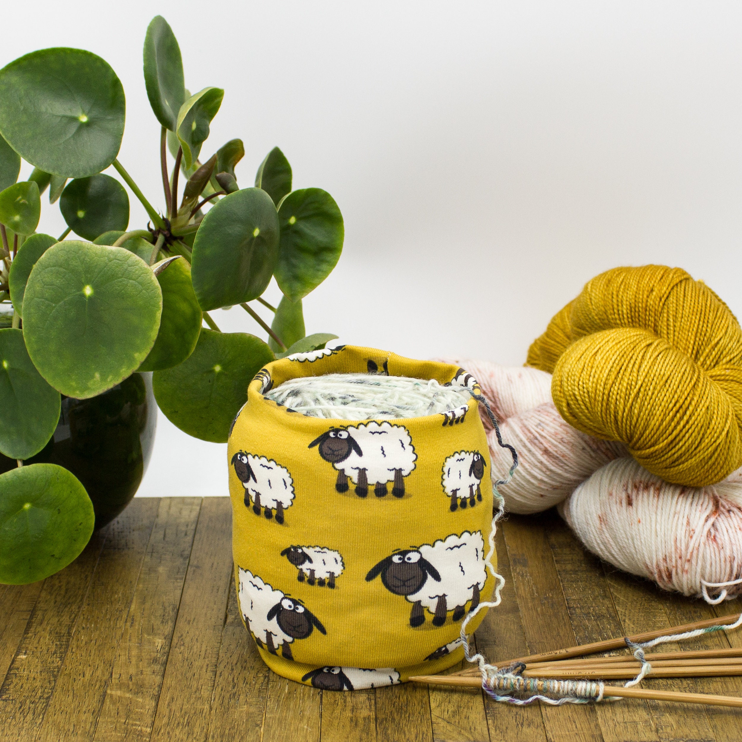 Yarn Cake Cozy Yarn Cozy With Sheep Fabric Yarn Bowl Yarn Etsy