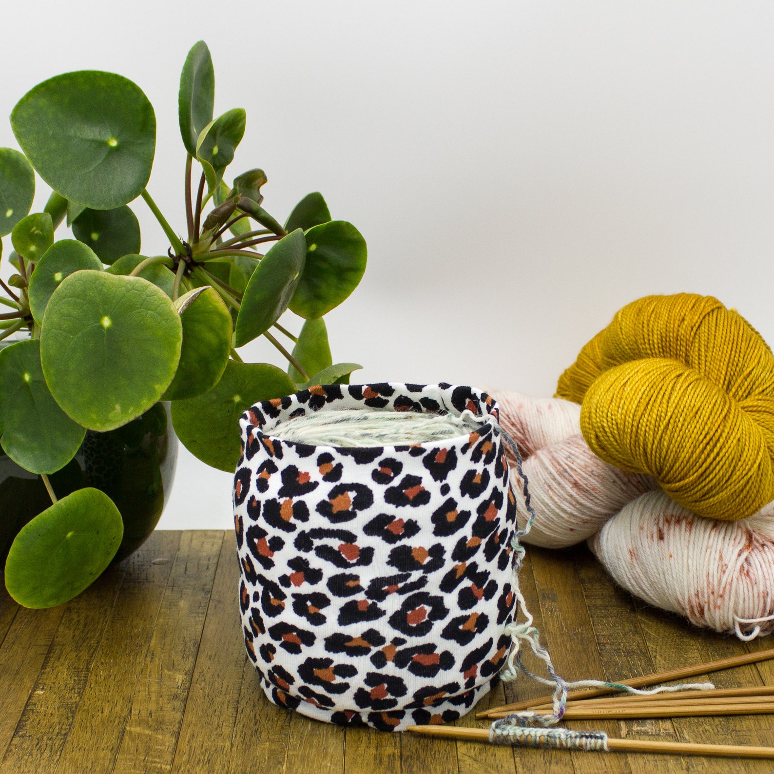 Fabric Knitting Bowl Leopard Yarn Ball Cozy Cloth Yarn Bowl Etsy