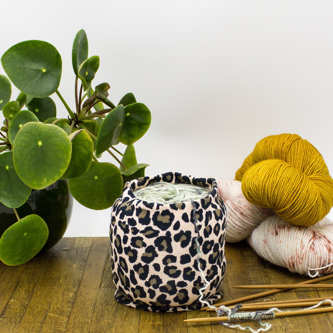Yarn Cake Cozy Leopard Print Yarn Cozy Fabric Yarn Bowl Etsy