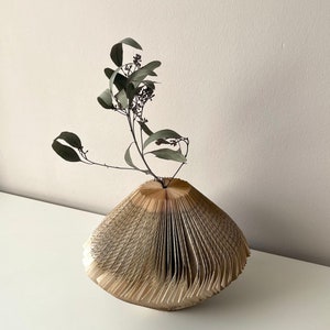 Paper flower vase | Book sculpture | Folded book | Artwork | Unique