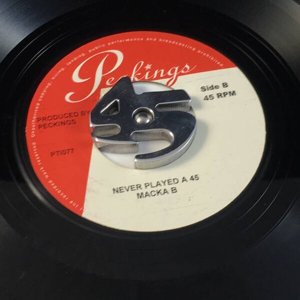 Polished Aluminum 45 rpm or 7" vinyl record adapter or record center