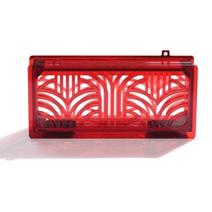 Jupiter acrylic clutch in translucent red image 8